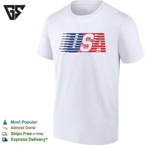 USA Speed Stripe Patriotic Logo Graphic T-Shirt