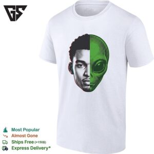 Victor Wembanyama Half-Face Half-Alien Split Portrait Digital Art T-Shirt