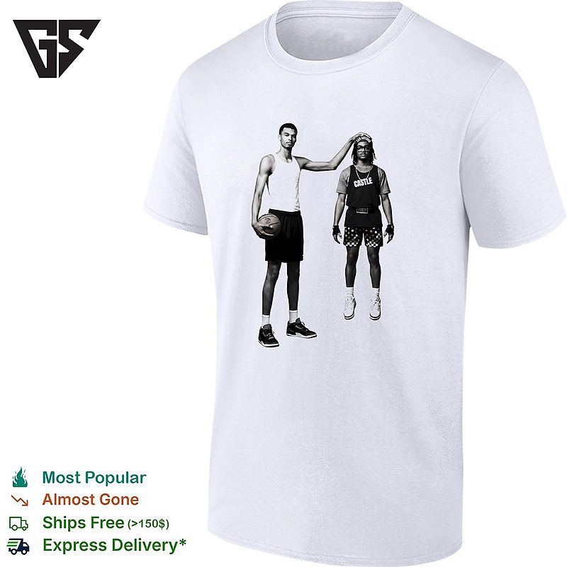 Victor Wembanyama Tall Player Duo San Antonio Portrait Monochrome T-Shirt Victor Wembanyama Tall Player Duo San Antonio Portrait Monochrome T-Shirt