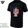 Virgin Mary Praying Wrapped In American Flag Patriotic Religious Graphic T-Shirt