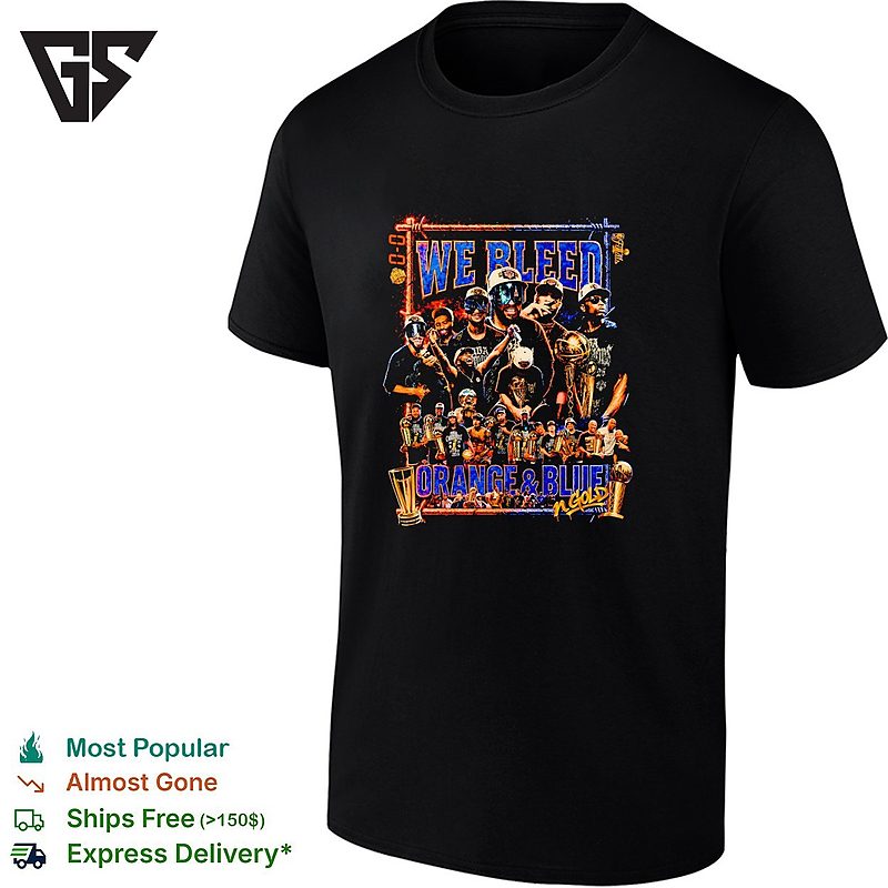 We Bleed Orange And Blue Fan Crew T-Shirt We Bleed Orange And Blue Fan Crew T-Shirt