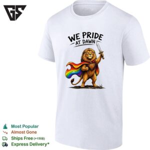 We Pride At Dawn Lion Rainbow Cape Sword Lgbtq Pride Art T-Shirt