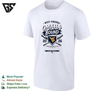 West Virginia Omaha Bound 2026 First Trip College World Series Crossed Bats T-Shirt