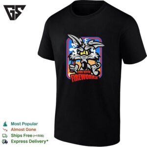 Wile E Coyote Looney Tunes Funny Cartoon Holding Dynamite Fun With Fireworks T-Shirt