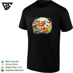 World Cup 2026 Colorful Explosion Soccer Ball Poster T-Shirt