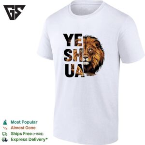 Yeshua Lion Face Bold Typography T-Shirt