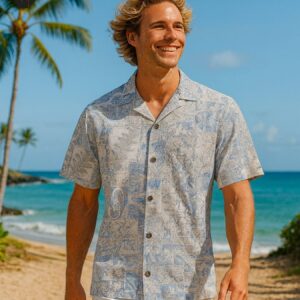 Cotton Reverse Fabric Tapa Honu Aloha Shirt