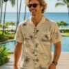 Hawaiian Islands Map Poly Cotton Hawaiian Shirt