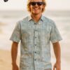 Hibiscus Panel Button Up Aloha Dress Shirt