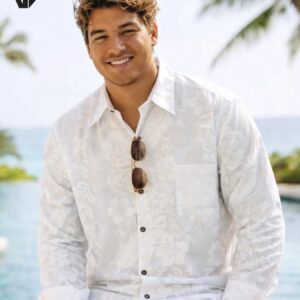 Honolulu Long Sleeve Hawaiian Wedding Shirt