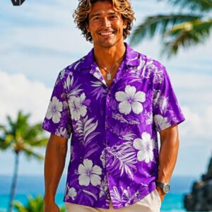 Kauai Short Sleeves Mens Cotton Aloha Shirt