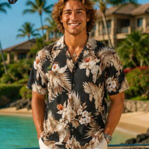 Kekoa Hibiscus Cotton Men’s Hawaiian Shirt