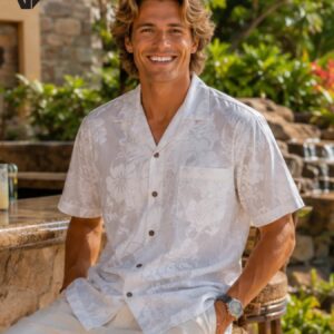 Men’s Honolulu White Hawaiian Aloha Shirt