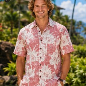 Monstera Men’s Hawaiian Dress Up Shirt