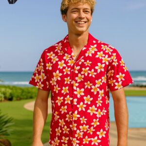 Plumeria Men’s Cotton Aloha Shirt