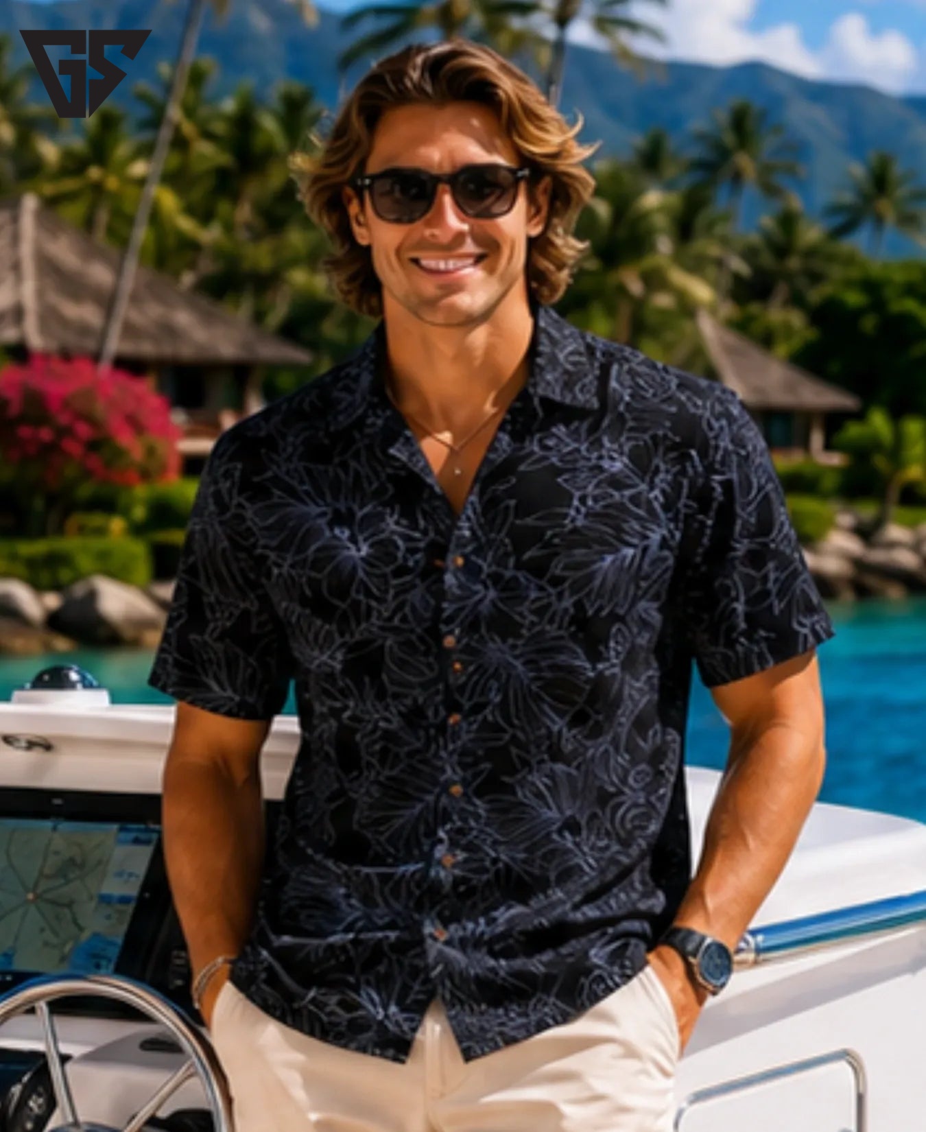 Relaxed Fit Rayon Poplin Aloha Shirt Relaxed Fit Rayon Poplin Aloha Shirt