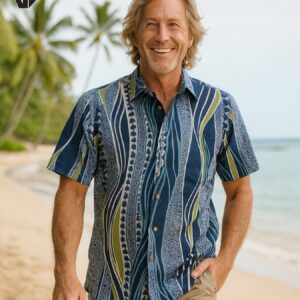 Resort Tail Hem Pacific Tapa Hawaiian Shirt