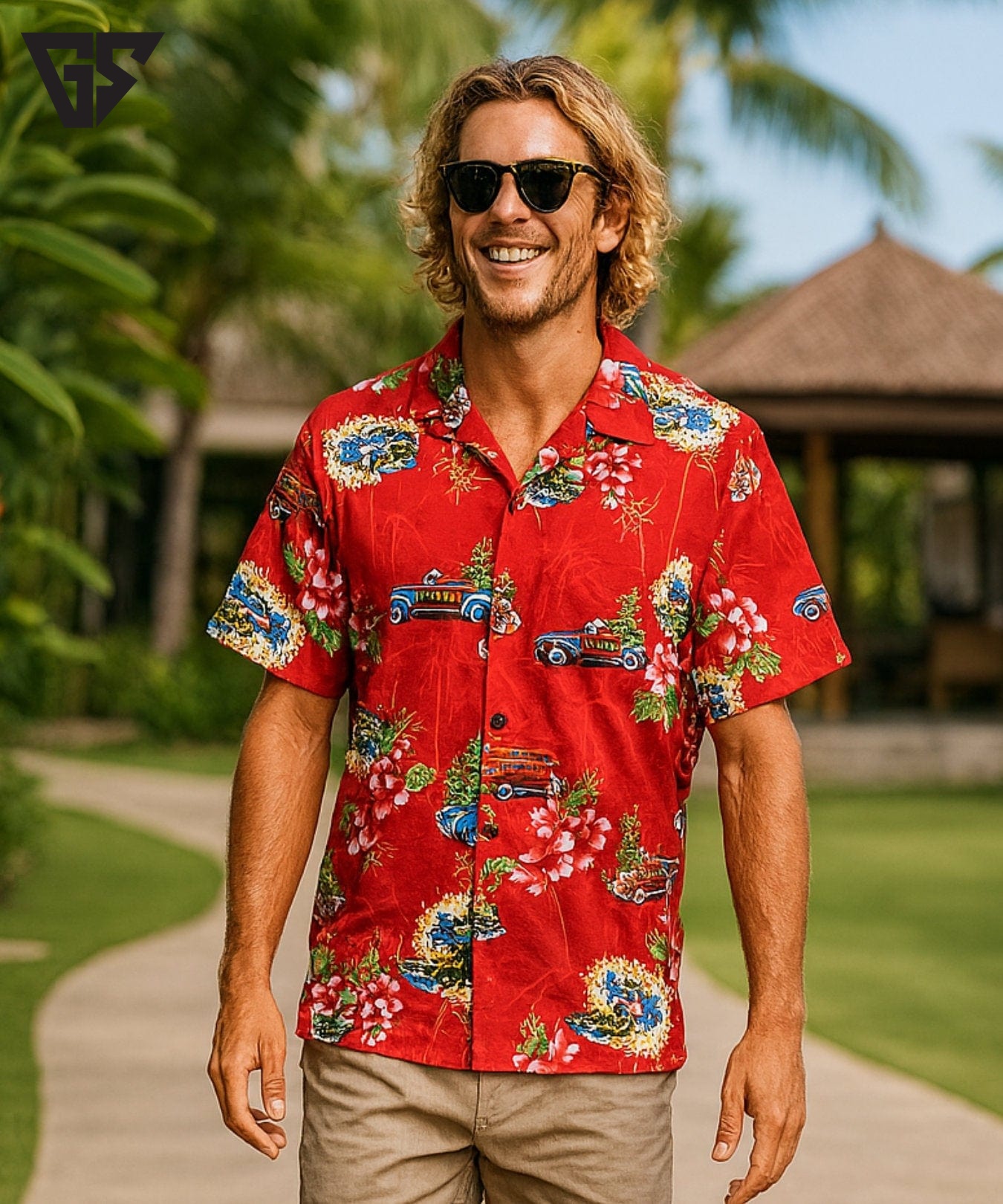 Santa Riding Woody Aloha Men’s Shirt Santa Riding Woody Aloha Men’s Shirt