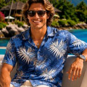 Short Sleeves Aloha Palm Shirt