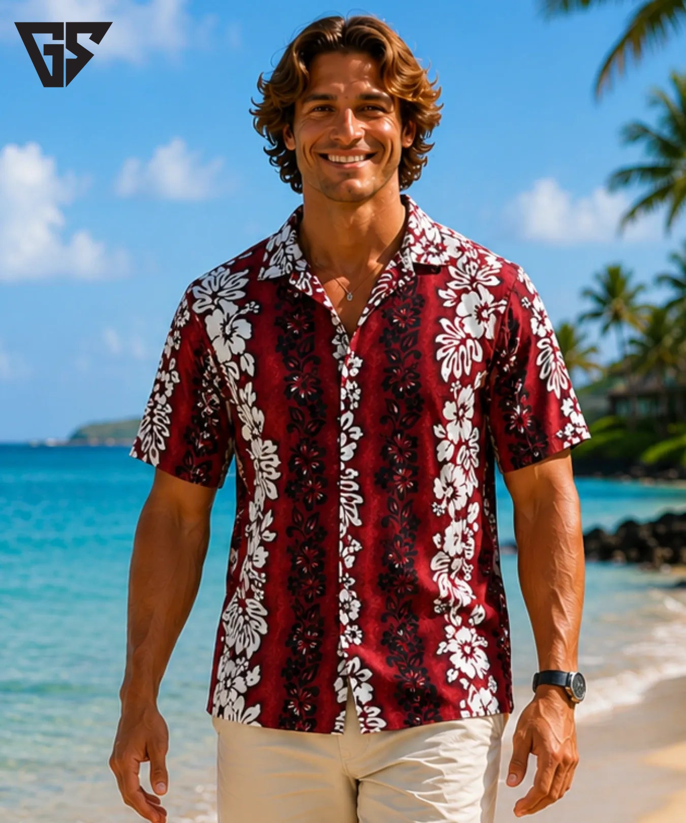 Short Sleeves Cotton Luna Aloha Men’s Shirt Short Sleeves Cotton Luna Aloha Men’s Shirt