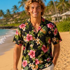 Short Sleeves Lanai Pineapple Cotton Men’s T-Shirt