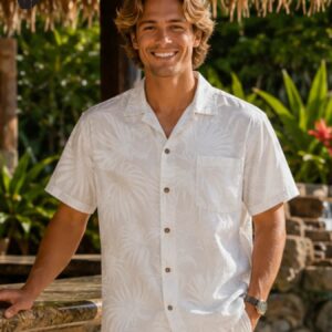 Short Sleeves Napali Hawaiian Wedding Shirt