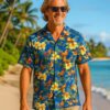 Short Sleeves Rooster Cotton Aloha Shirt