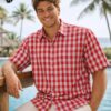 Traditional Hawaiian Paniolo Red Palaka Shirt
