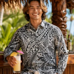 Tribal Long Sleeves Hawaiian Shirt