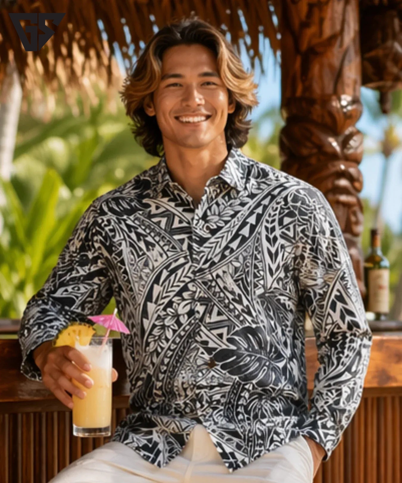 Tribal Long Sleeves Hawaiian Shirt Tribal Long Sleeves Hawaiian Shirt