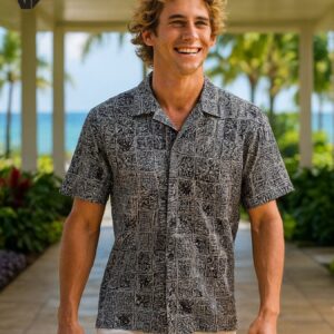 Tribal Tapa Cotton Poplin Hawaiian Shirt