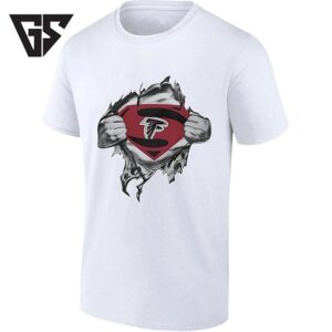 Atlanta Falcons Superman Logo Ripped Chest Style T-Shirt