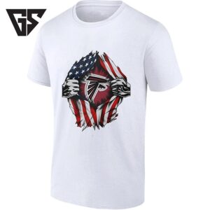 Atlanta Falcons X American Flag Ripped Chest T-Shirt