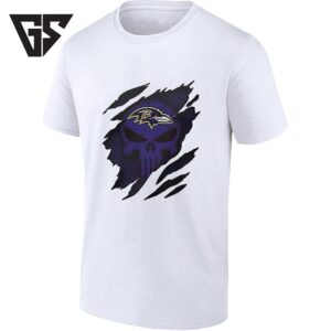 Baltimore Ravens X Punisher Skull Logo T-Shirt