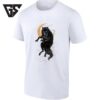 Black Wolf Holding A Cat With Crescent Moon T-Shirt