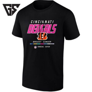 Cincinnati Bengals Crucial Catch Breast Cancer Awareness Pink Logo T-Shirt