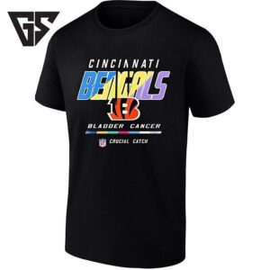 Cincinnati Bengals Crucial Catch Intercept Cancer Bladder Cancer Awareness T-Shirt
