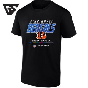 Cincinnati Bengals Crucial Catch Intercept Colon Cancer Blue Logo T-Shirt