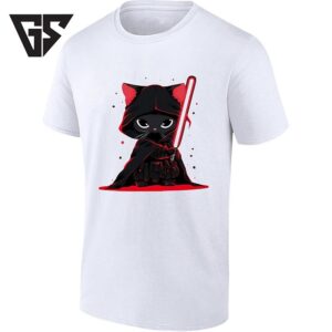 Cute Black Cat Sith With Red Lightsaber T-Shirt