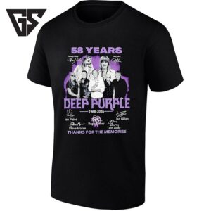 Deep Purple 58 Years 1968 2026 Thanks For The Memories Signature T-Shirt