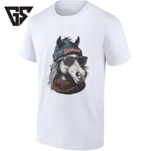 Denver Horse In Beanie And Sunglasses Broncos T-Shirt
