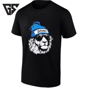 Detroit Lion In Sunglasses And Beanie T-Shirt