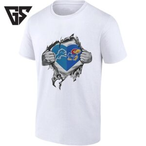 Detroit Lions And Kansas Jayhawks Heart T-Shirt