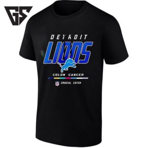 Detroit Lions Crucial Catch Intercept Cancer Colon Cancer Awareness T-Shirt