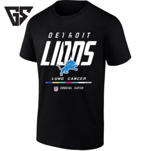 Detroit Lions Crucial Catch Intercept Cancer Lung Cancer Awareness T-Shirt