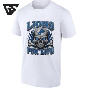 Detroit Lions Football For Life NFL Skull X Logo T-Shirt