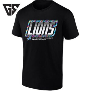 Detroit Lions Intercept Cancer Football T-Shirt
