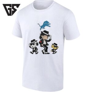 Detroit Lions X Charlie Browns With Snoopy And Woodstock Pop Rock Style T-Shirt