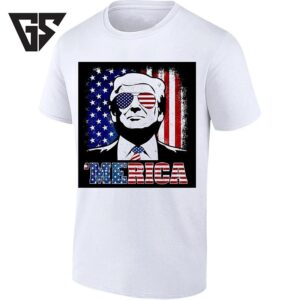 Donald Trump America Flag Sunglasses T-Shirt