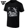 German Shepherd Dog Playing Fetch With A Skeleton In A Graveyard T-Shirt